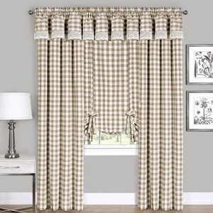 GoodGram Complete 6 Pc. Country Chic Plaid Window Curtain Treatment Set - 1 of 2
