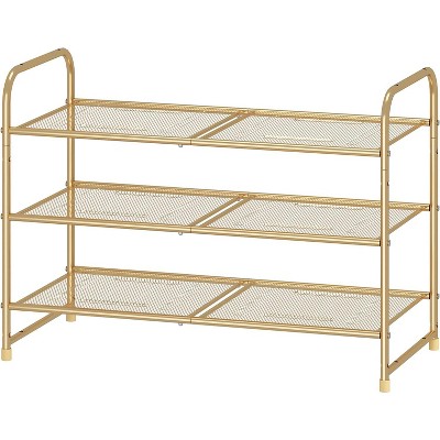 Simple Trending 3-Tier Stackable Shoe Rack Golden Yellow