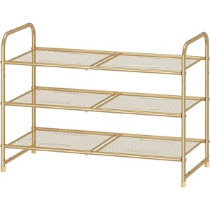 Simple Trending 3-Tier Stackable Shoe Rack Golden Yellow - 1 of 4