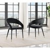 Best Master Furniture,Jacques Velvet Black Dining Chairs (Set of 2) - 3 of 3