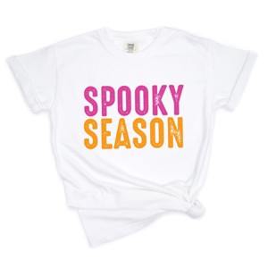 Spooky Season Bright Distressed - Women's Garment Dyed Graphic T-Shirt - 1 of 4