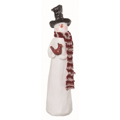 Transpac Resin White Christmas Small Tall Scarf Snowman Figurine