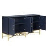 Distinctive Features of Four-Door Sideboard with Metal and Cross-Leg Design, Suitable for Living Rooms, Entrance and Study - 4 of 4