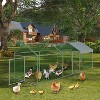 Metal Chicken Coop with Waterproof and Anti-UV Cover,  Large Chicken Run with 3 Doors, Walk in Poultry Cage for Rabbit Duck Goose - 2 of 4