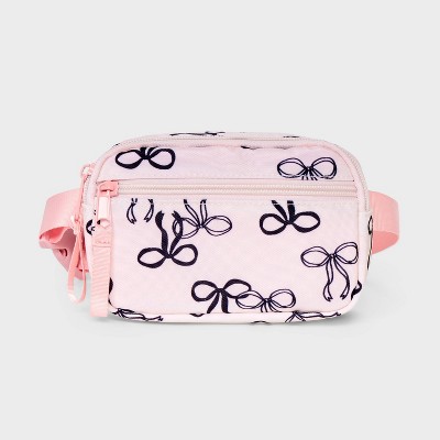 Cat Jack Girl s Bow Print Pink Crossbody Bag Target