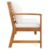vidaXL Garden Bench Cream, Wood Brown Solid Acacia Wood, Polyester Fabric - 3 of 4