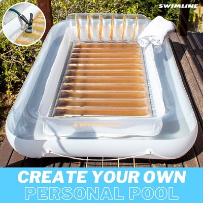 Pearlized White and Gold Inflatable Suntan Tub Lounger