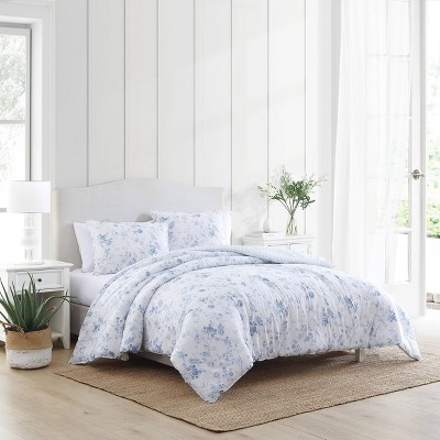 Flora Reversible Quilt Set Blue - Laura Ashley : Target