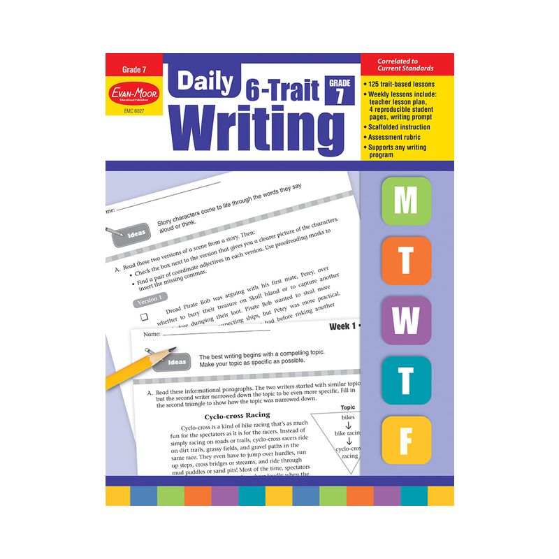 Daily 6-Trait Writing, Grade 7 Teacher Edition - by  Evan-Moor Educational Publishers (Paperback), 1 of 2