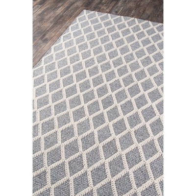 Gray Geometric Wool and Viscose Handmade 2' x 3' Area Rug