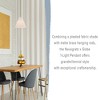Globe Electric Matte Brass Pendant Lighting with Off-White Pleated Fabric Shade by Novogratz x Globe: ETL Listed, Iron Body, Adjustable Height - 2 of 4