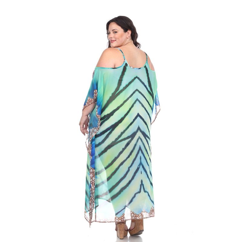 Plus Size Sheer Caftan Maxi Dress - One Size Fits Most Plus - White Mark, 4 of 6