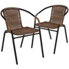 MOEPISY Set of 2 Rattan Outdoor Stacking Dining Chairs Brown - 4 of 4