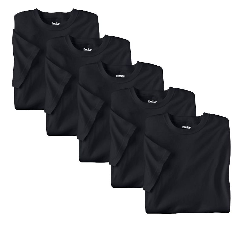KingSize Men's Big & Tall Cotton Crewneck Undershirt 3-Pack, 1 of 2