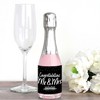 Big Dot of Happiness Mr. and Mrs. - Mini Wine & Champagne Bottle Label Stickers - Black and White Wedding or Bridal Shower Favor Gift - Set of 16 - 2 of 4