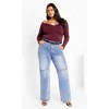 Women's Plus Size Ruched Sally Top - plum | CITY CHIC - image 2 of 4