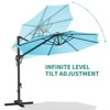 10FT Cantilever Patio Umbrella with Base - 360° Rotating Outdoor Market Sun Shade for Pool & Deck - 3 of 4
