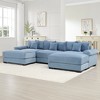 Oversized 130" Corduroy Cloud Modular U-Shaped Sectional Sofa with Thick Cushion and 2 Movable Ottoman, 5-Piece Free combination Sofa - 2 of 4