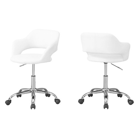 Darby Low Back Desk Chair - White/Chrome