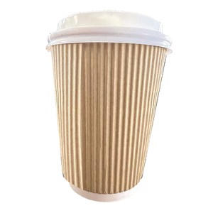 Ripple Hot Cups, 12 oz, Kraft/White, 500/Carton Ripple Hot Cups, 12 oz, Kraft/White, 500/Carton