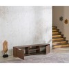 67" Engineered Wood Mid Century Modern TV Stand with 2 Door Cabinets and 2 Shelves for Living Room and Bedroom - 4 of 4