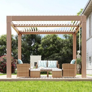 Coucheta Louvered Pergola Outdoor Pergolas with Adjustable Louvered Roof, Reinforced Aluminum Frame, Integrated Drainage System, Outdoor Gazebo - 1 of 4