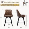 Jojoka Swivel Bar Stools with Back,Counter Height Set of 2,26" H Faux Leather Upholstered Barstools for Kitchen Island - 3 of 4