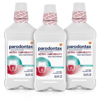 Parodontax 3x Active Gum Health Mouthwash - Clear Mint - 16.9 fl oz/3pk