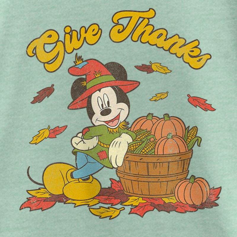 Girl's Mickey & Friends Give Thanks Scarecrow Mickey T-Shirt, 2 of 5