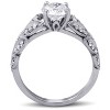 Pompeii3 1ct Diamond Engagement Ring   Petal Vine Leaf 14k White Gold Enhanced - 3 of 4