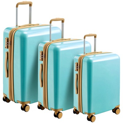 3 Piece Luggage Sets, Hardside Luggage With Triple Telescopic Handle, Safeguard Lock, Smooth Anti Pinch Design Luggage Set 20",24",28"