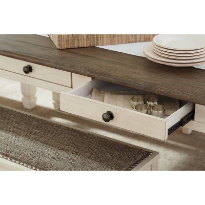 Bolanburg 72'' Rustic Brown and White Farmhouse Dining Table