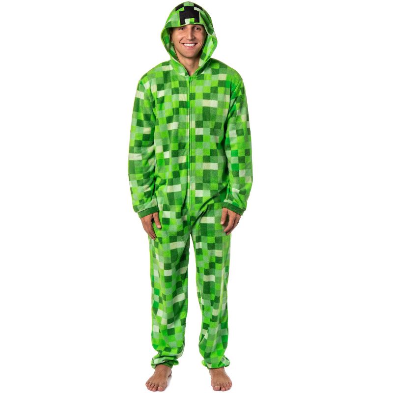 Minecraft Creeper Costume Pajama Outfit One Piece Union Suit, 1 of 5
