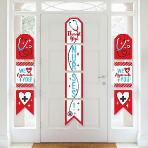 Big Dot of Happiness Thank You Nurses - Hanging Vertical Paper Door Banners - Nurse Appreciation Week Wall Decoration Kit - Indoor Door Decor - 1 of 4