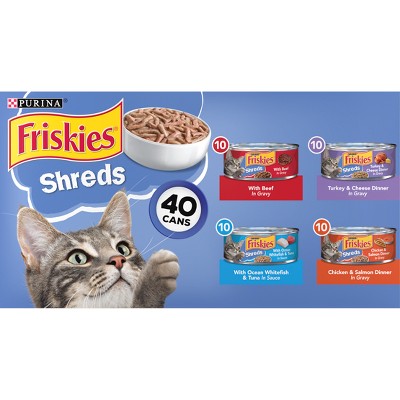 Friskies Shreds In Gravy With Chicken Beef Salmon Turkey Fish