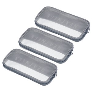 Unique Bargains Nylon Mesh Zipper Portable Travel Storage Makeup Bag 3 Pcs - 1 of 3