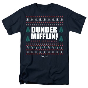 Men's The Officedunder Mifflin Ugly Christmas Sweaters T-Shirt - 1 of 4