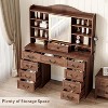 Vanity Desk with Mirror and Adjustable Lights, Makeup Vanity Desk with Drawers, Built-in Power Outlet & USB, Makeup Table for Bedroom - 3 of 4