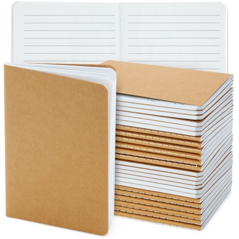 5 Pack Spiral Journal - Small Notebooks Bulk 6 x 8 with 120 Lined Pages  for Work, Students, School, Writing (5 Colors Kraft Paper Covers)