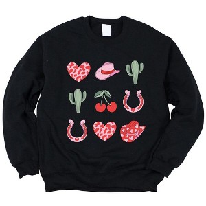 Simply Sage Market Women's Graphic Sweatshirt Cowgirl Valentine Chart - 1 of 4