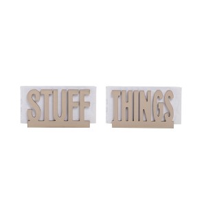Transpac MDF Stuff/Things Organizer Set of 2 Spring Home Decorations - 1 of 1