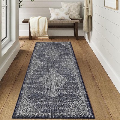 Outdoor Area Rug Waterproof Lightweight Vintage Oriental Carpet Easy Clean Camping RV Floor Mat for Patio Porch Deck Balcony