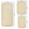 Radiant Bathroom Rugs Set, Washable Rug, Extra Soft and Absorbent bath Rug, Kitchen Mat, Bath Mat Set, Bath Floor Mat Non-Slip, 3 Pcs Set, Ivory - 3 of 4