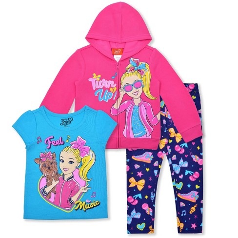 JoJo Siwa Girls Graphic T-Shirt and Leggings Outfit Set Toddler to Big Kid