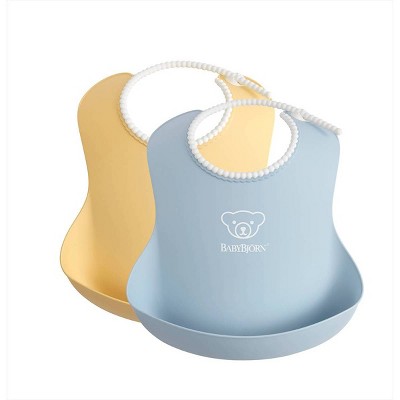 Photo 1 of BabyBjorn BABYBJ&#214;RN Baby Bib - 2pk - Yellow/Powder Blue