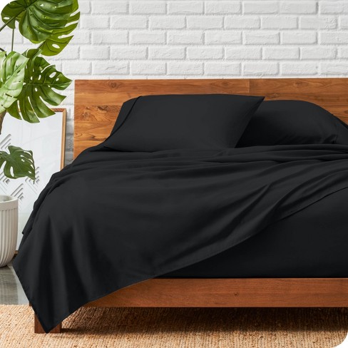 Full Black 4 Piece Ultra-soft Double Brushed Sheet Set By Bare Home ...