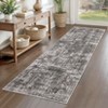 Vintage Distressed Floral Print Area Rugs for Living Room Bedroom, Washable Soft Retro Accent Floor Carpet, Non Slip Throw Mat - 3 of 4