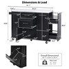 Kumasinova 51" Kitchen Island with Trash Can Storage,Kitchen Cart with Drop Leaf&2 Drawers,Rolling Kitchen Island on Wheels for Kitchen,Black - 2 of 4