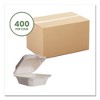 Vegware White Molded Fiber Clamshell Containers, 6 x 12 x 2, White, Sugarcane, 400/Carton - 2 of 4