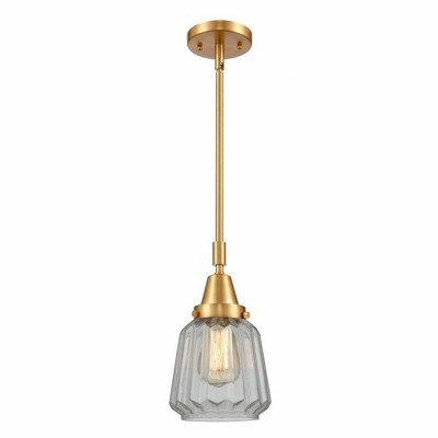 Chatham - 1 Light Stem Hung Mini Pendant In Art Deco Style-9.13 Inches Tall and 7 Inches Wide
